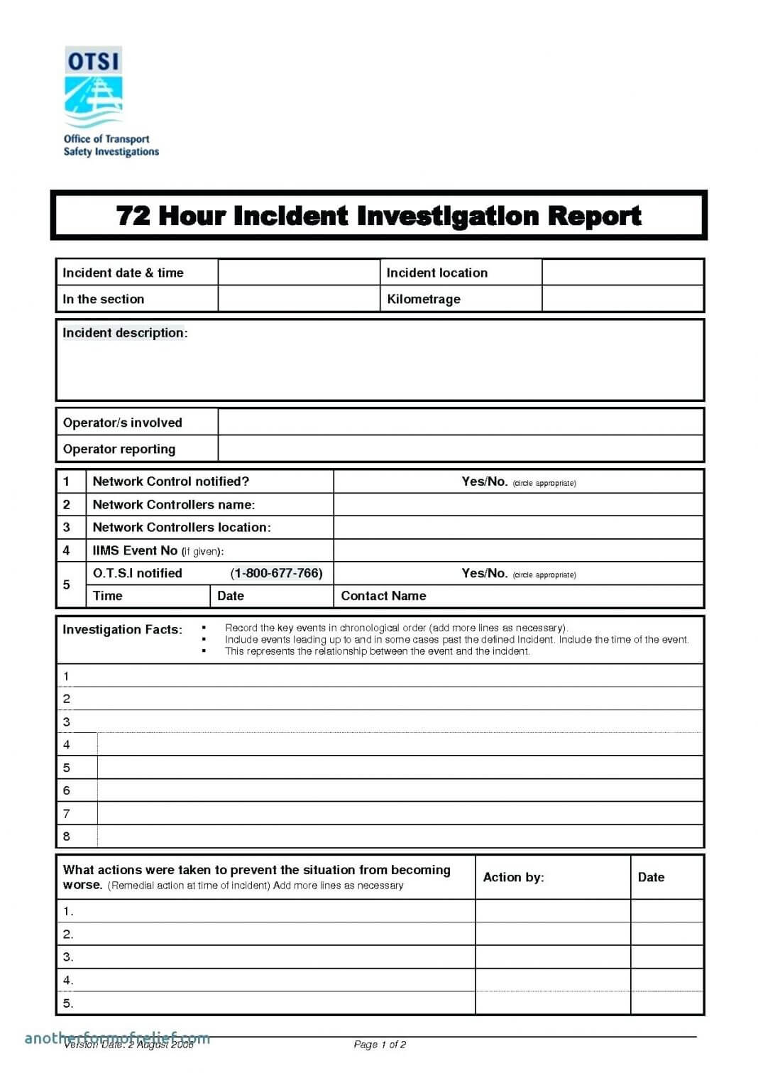 Investigation Report Template Excel Pdf Accident Format Free Throughout Deviation Report Template