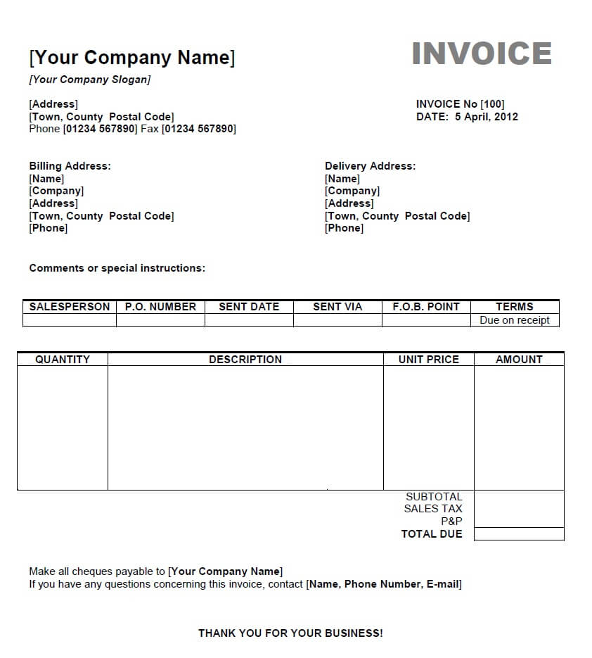 Invoice Template Mac | Invoice Example Within Free Invoice Template Word Mac