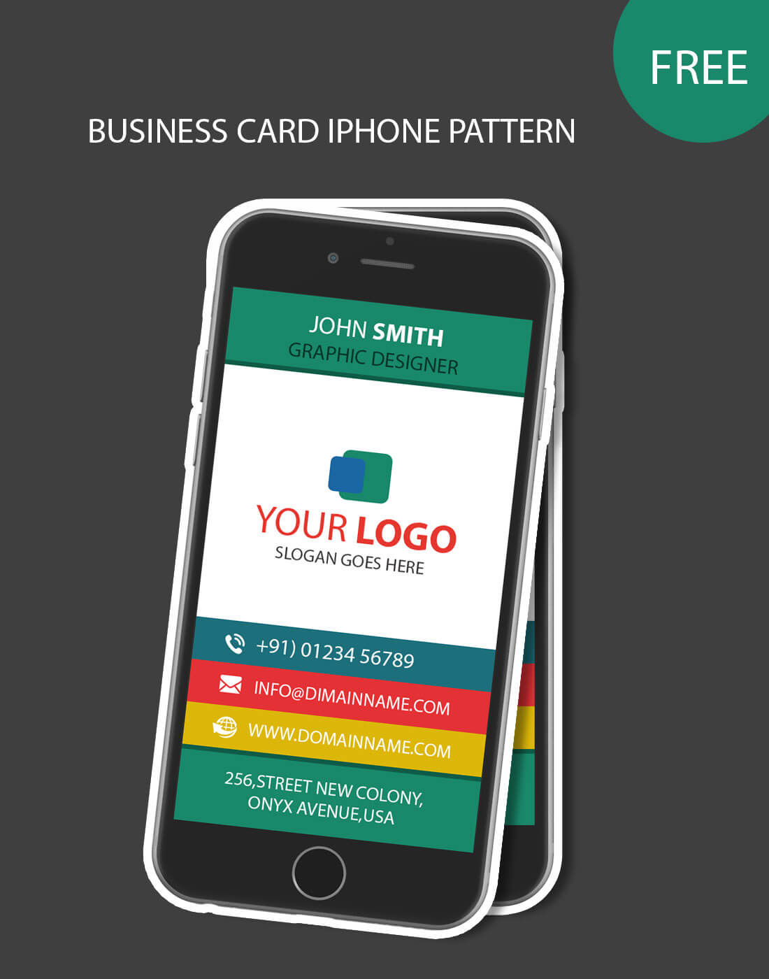 Iphone Pattern Business Card – Psd Template Design Inside Iphone Business Card Template
