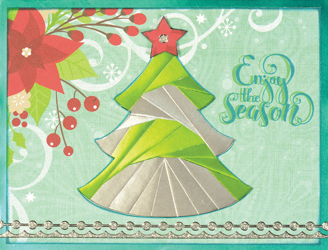 Iris Fold Tree Card In Iris Folding Christmas Cards Templates