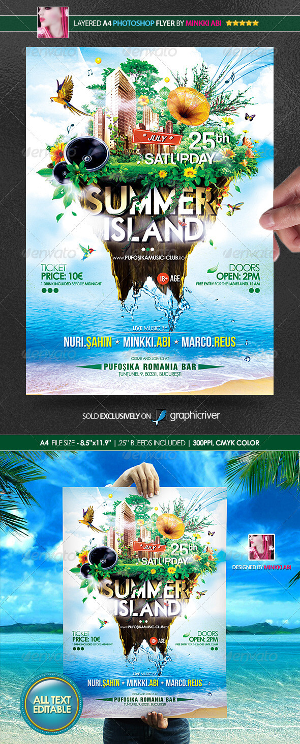Island Flyer Graphics, Designs & Templates From Graphicriver Within Island Brochure Template