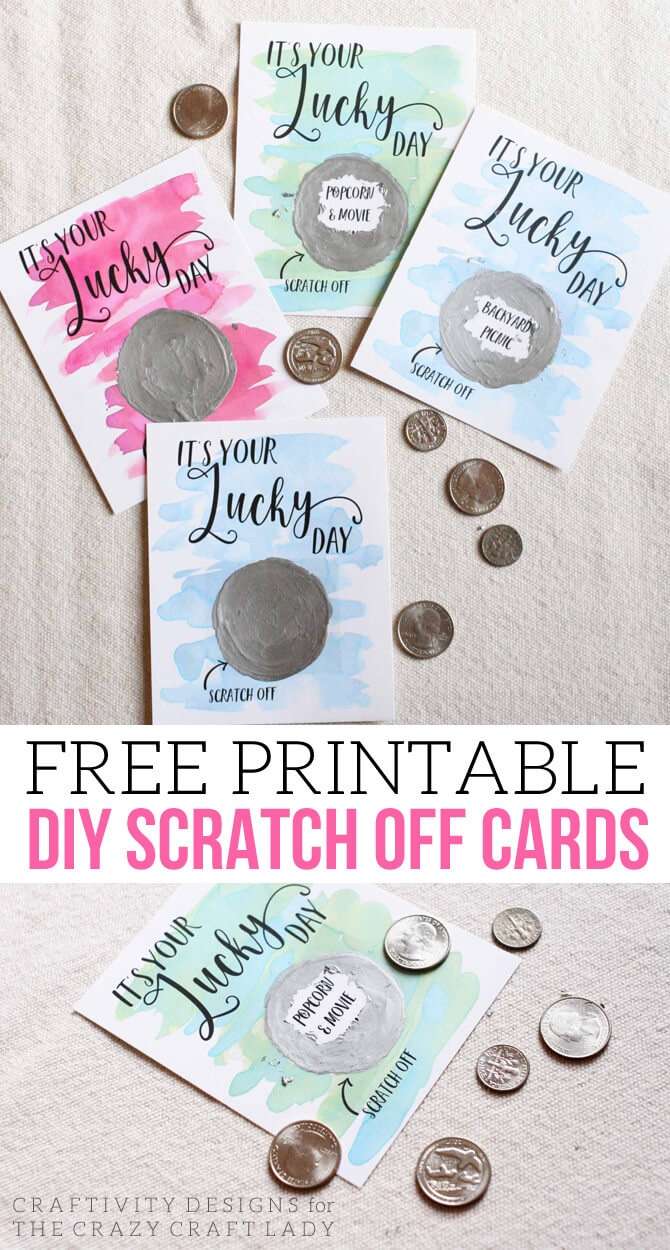 It's Your Lucky Day! Free Diy Scratch Off Cards – The Crazy For Scratch Off Card Templates