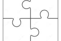Jigsaw Puzzle Blank 2X2, Four Pieces Stock Illustration with Blank Jigsaw Piece Template