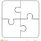 Jigsaw Puzzle Blank 2X2, Four Pieces Stock Illustration with Blank Jigsaw Piece Template