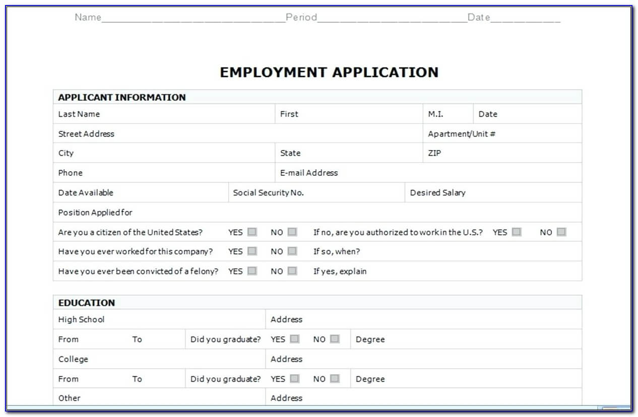 Job Application Form Template Word Format – Form : Resume With Job Application Template Word