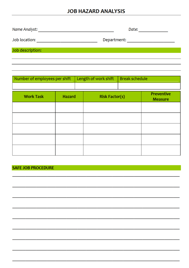 Safety Analysis Report Template - Professional Template