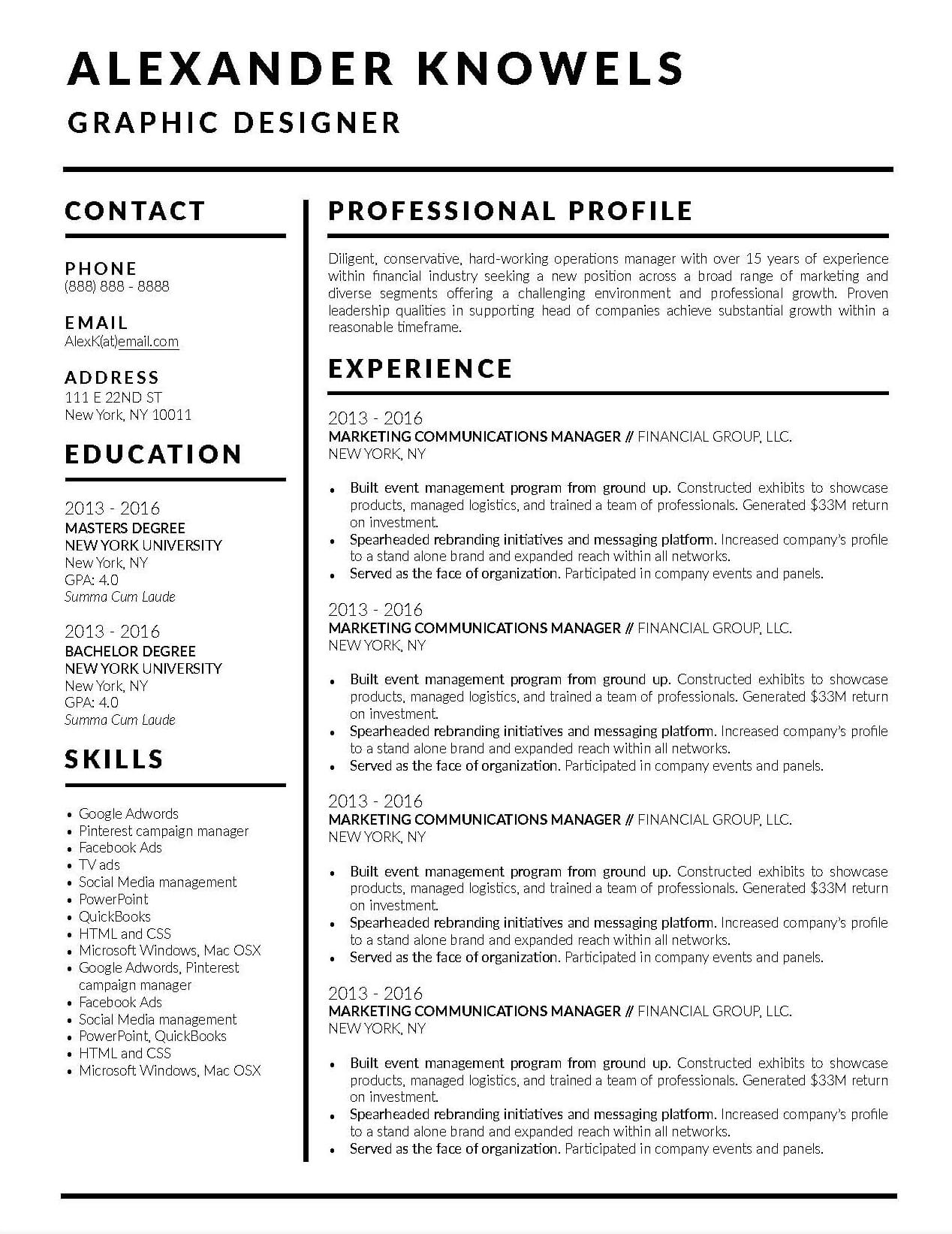 Job Winning Resume Templates For Microsoft Word & Apple Pages Regarding Hours Of Operation Template Microsoft Word