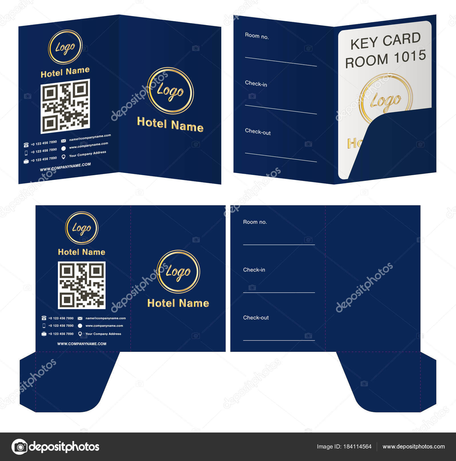 Key Card Holder Template | Hotel Key Card Holder Folder With Hotel Key Card Template