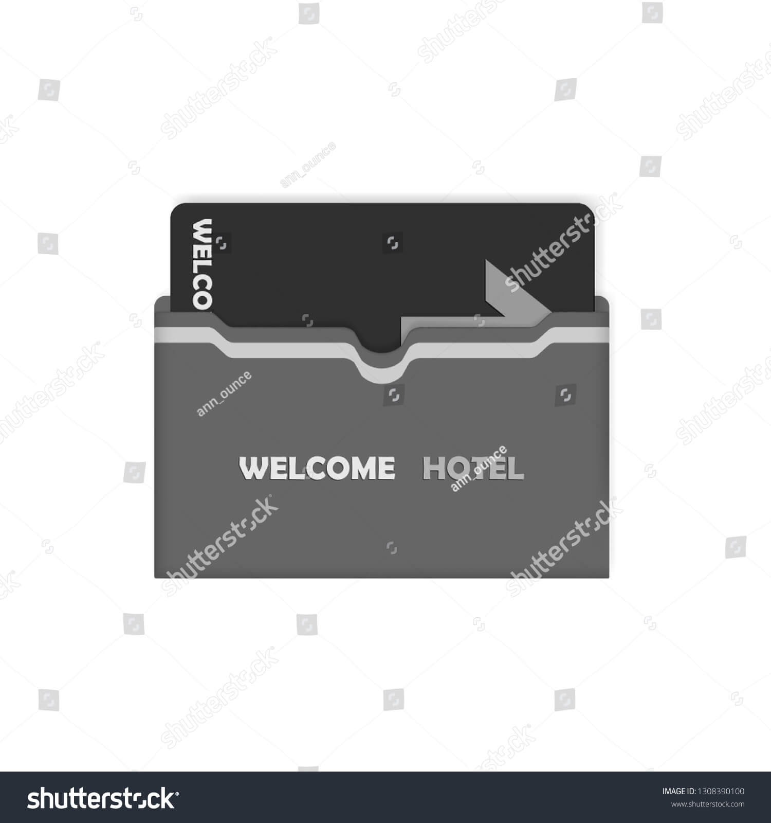 Keycard Sleeve Holder Hotel Key Card Stock Vector (Royalty Within Hotel Key Card Template
