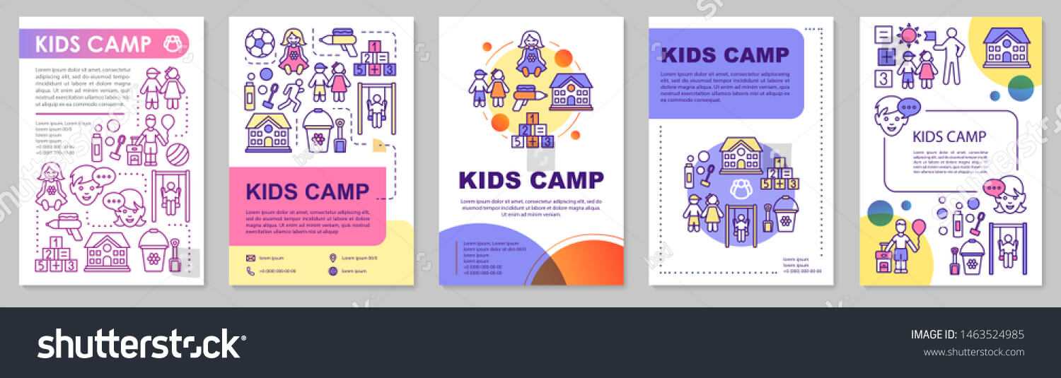Kids Children Summer Camp Brochure Template Stock Image Intended For Summer Camp Brochure Template Free Download