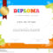 Kids Diploma Or Certificate Template With Hand Drawing Regarding Children's Certificate Template