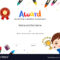 Kids Diploma Or Certificate Template With With Regard To Preschool Graduation Certificate Template Free