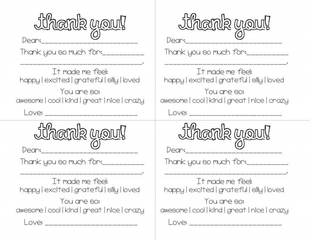 Kid's Thank You Note – Cooking With Karli Inside Thank You Card For Teacher Template