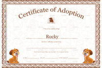 Kitten Adoption Certificate pertaining to Pet Adoption Certificate Template