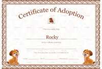 Kitten Adoption Certificate pertaining to Pet Adoption Certificate Template