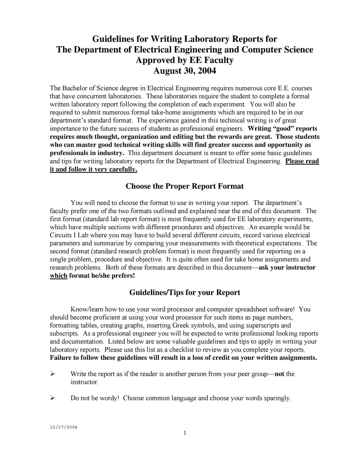 Lab Report Format - Ecte290 - Uow - Studocu Throughout Engineering Lab Report Template