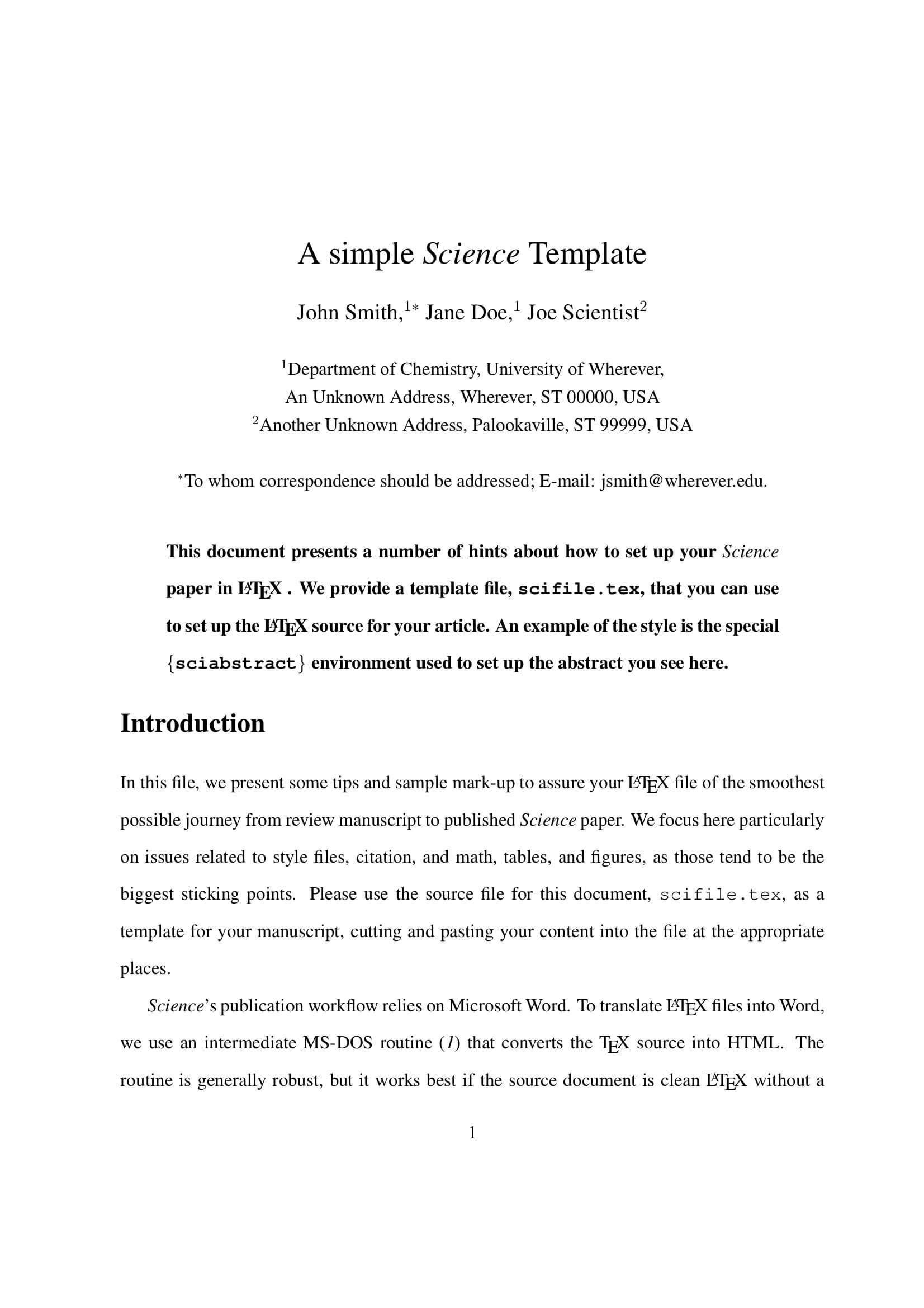Latex Templates » Academic Journals Intended For Acs Word Template