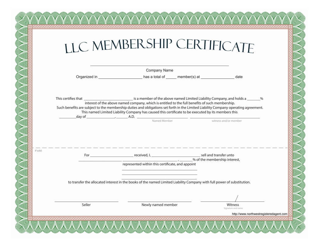 Llc Membership Certificate - Free Template Inside Certificate Of Ownership Template
