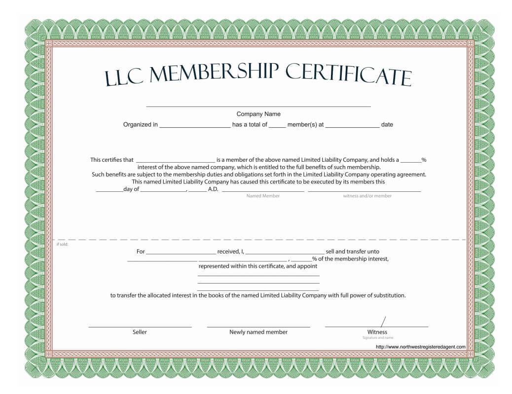 Llc Membership Certificate – Free Template Throughout New Member Certificate Template