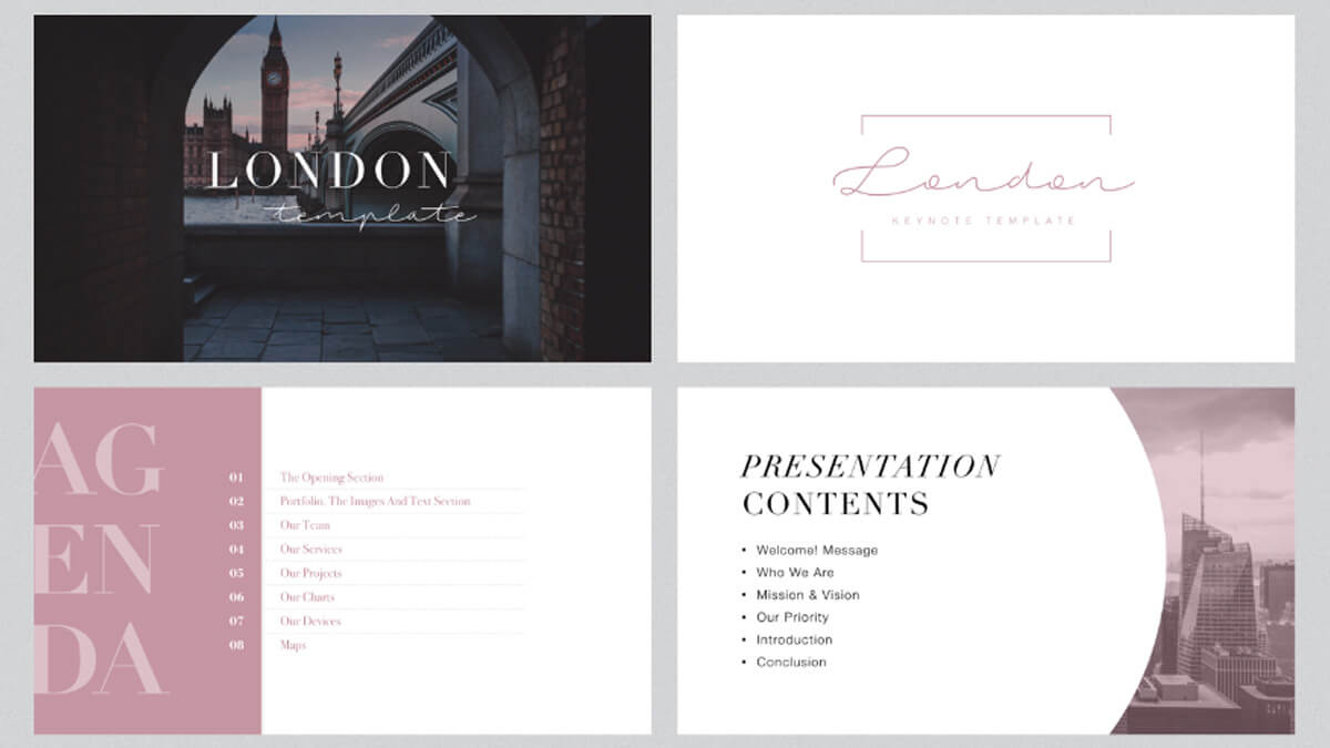 London Minimal Free Powerpoint Template With Regard To Fancy Powerpoint Templates