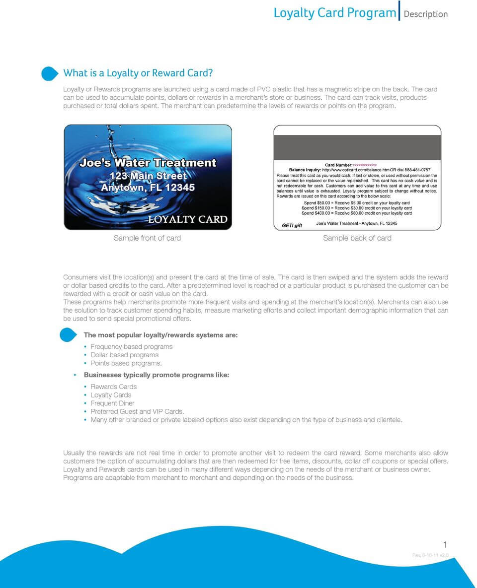 Loyalty Card Program Description – Pdf Free Download Regarding Frequent Diner Card Template