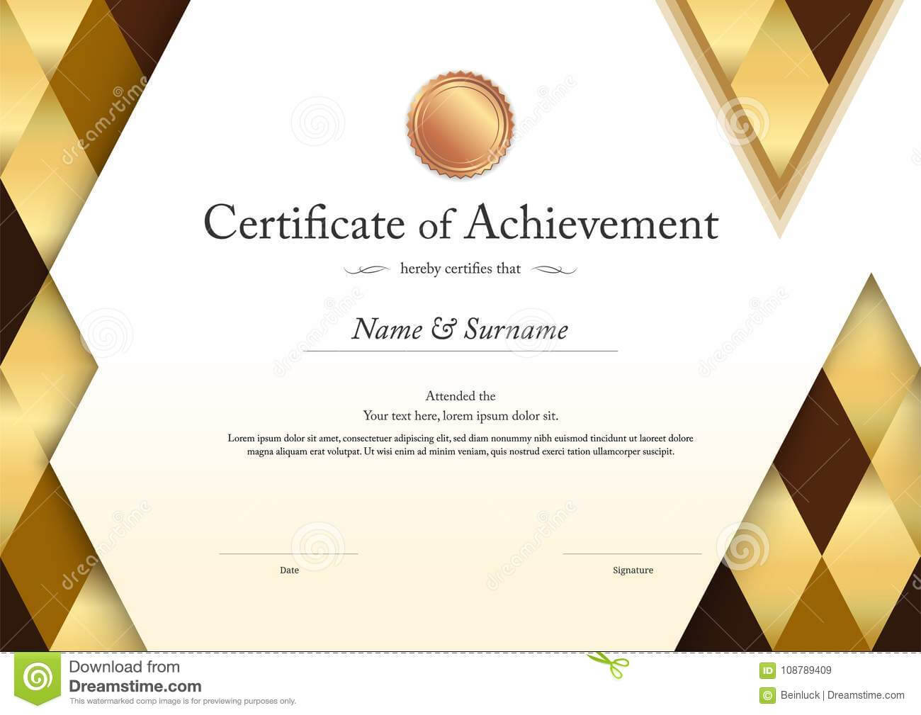 Luxury Certificate Template With Elegant Border Frame Inside Elegant Certificate Templates Free