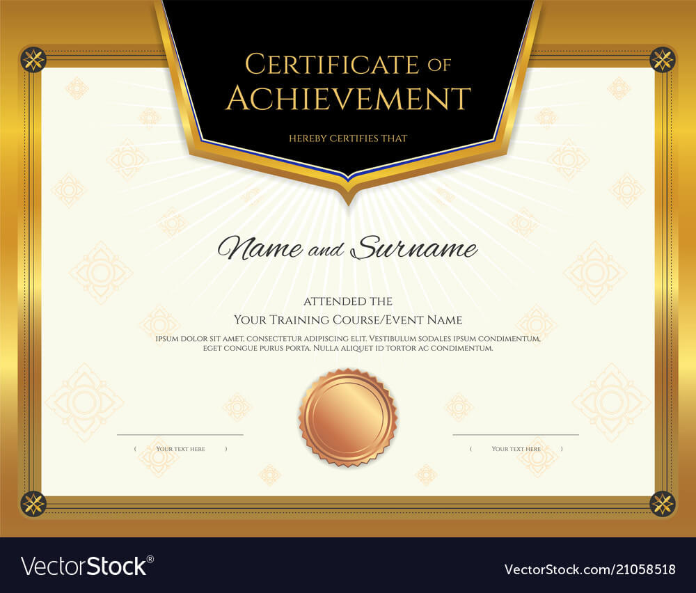 Luxury Certificate Template With Elegant Border Throughout High Resolution Certificate Template