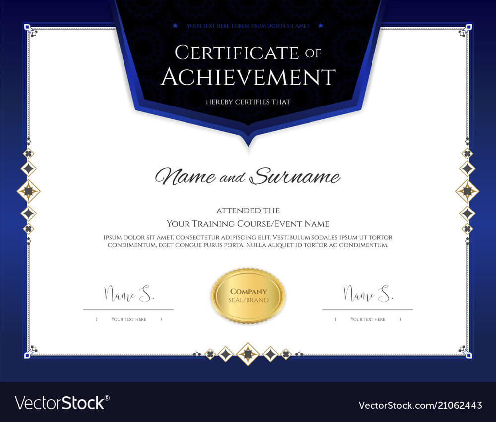 Luxury Certificate Template With Elegant Border With High Resolution Certificate Template
