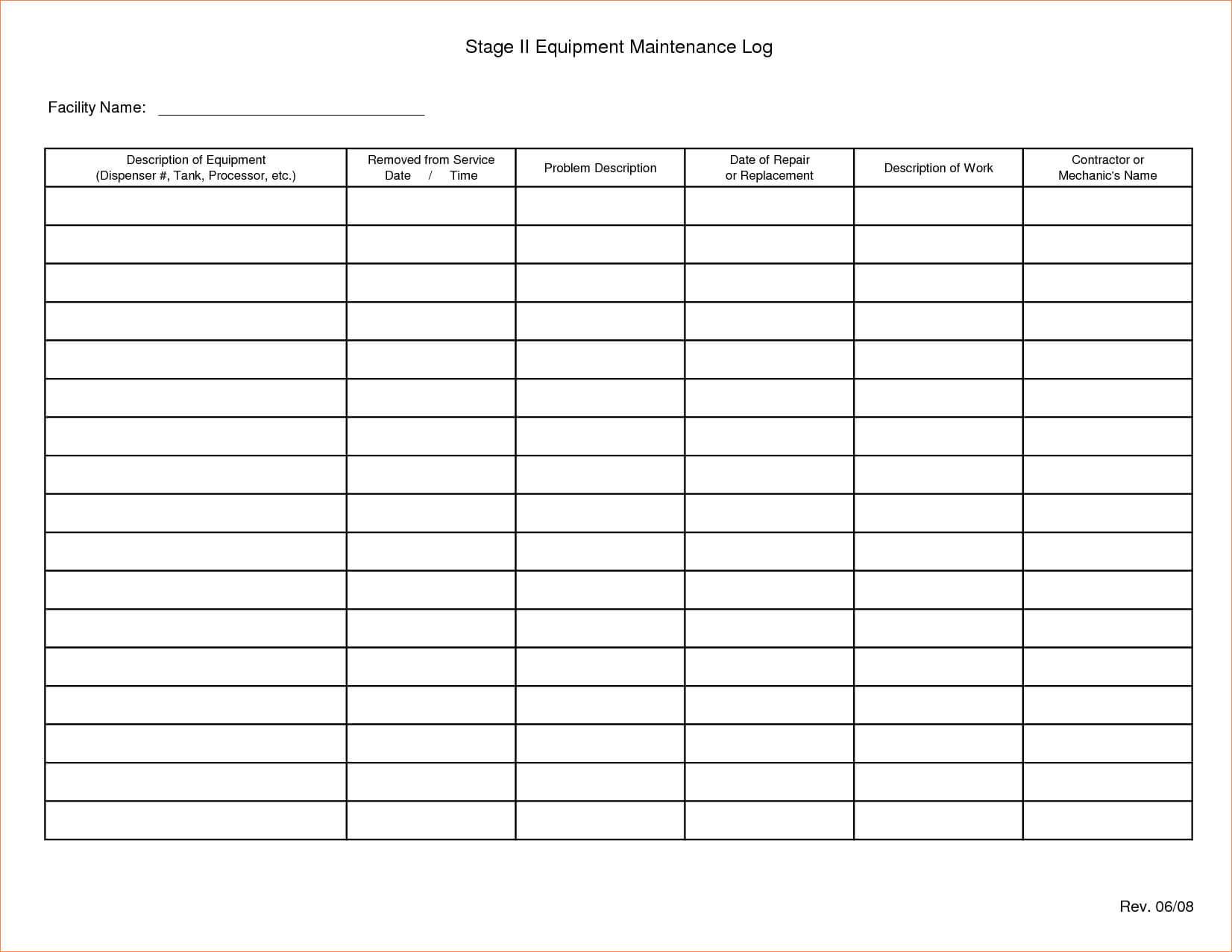 Maintenance Spreadsheet Template Repair Job Card Microsoft Regarding Maintenance Job Card Template