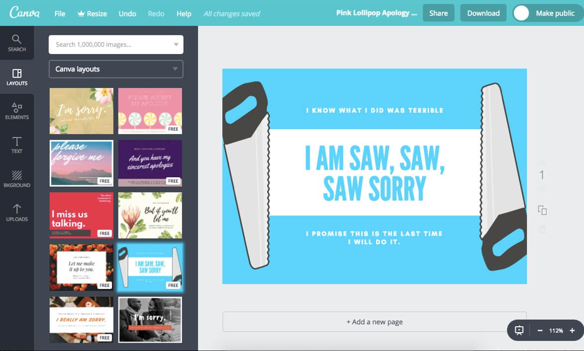 Make Custom Sorry Cards For Free With Canva Within Sorry Card Template
