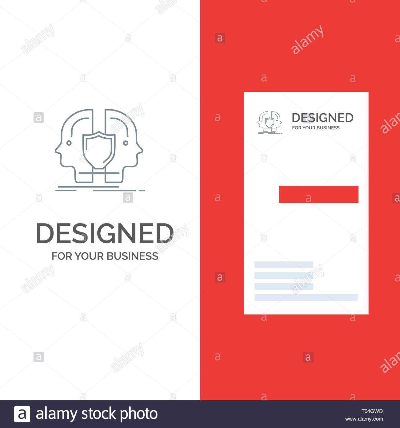 Man, Face, Dual, Identity, Shield Grey Logo Design And Intended For Shield Id Card Template