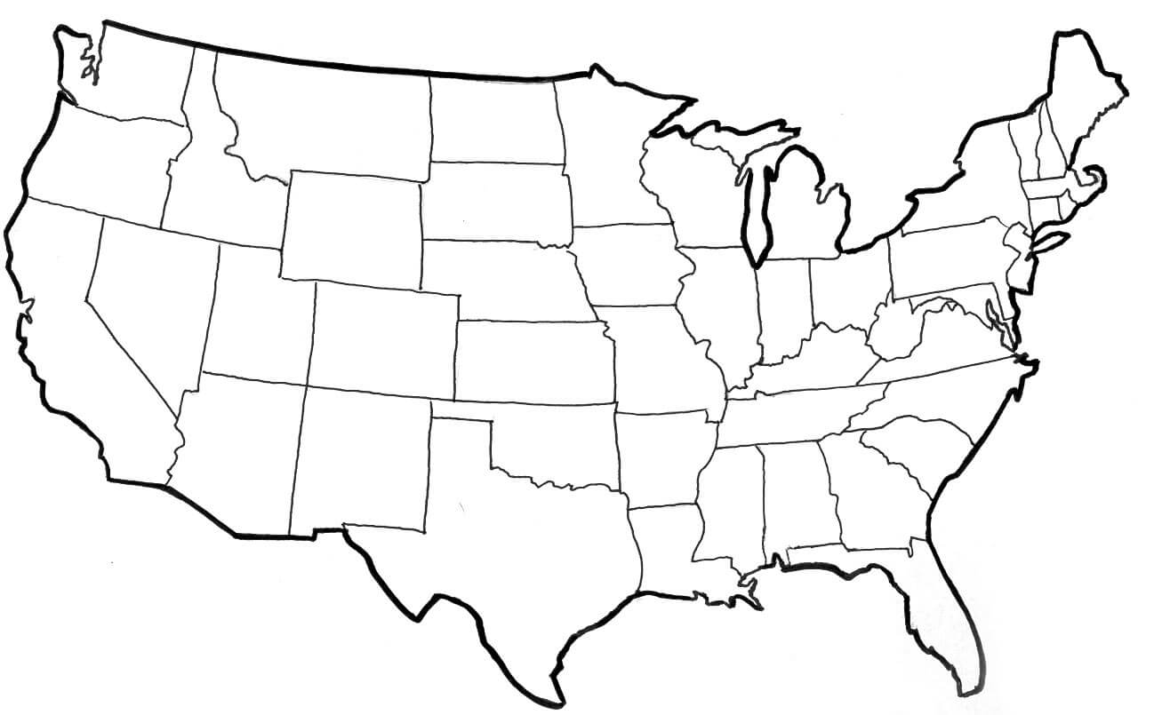 Map Of The United States Clipart For United States Map Template Blank