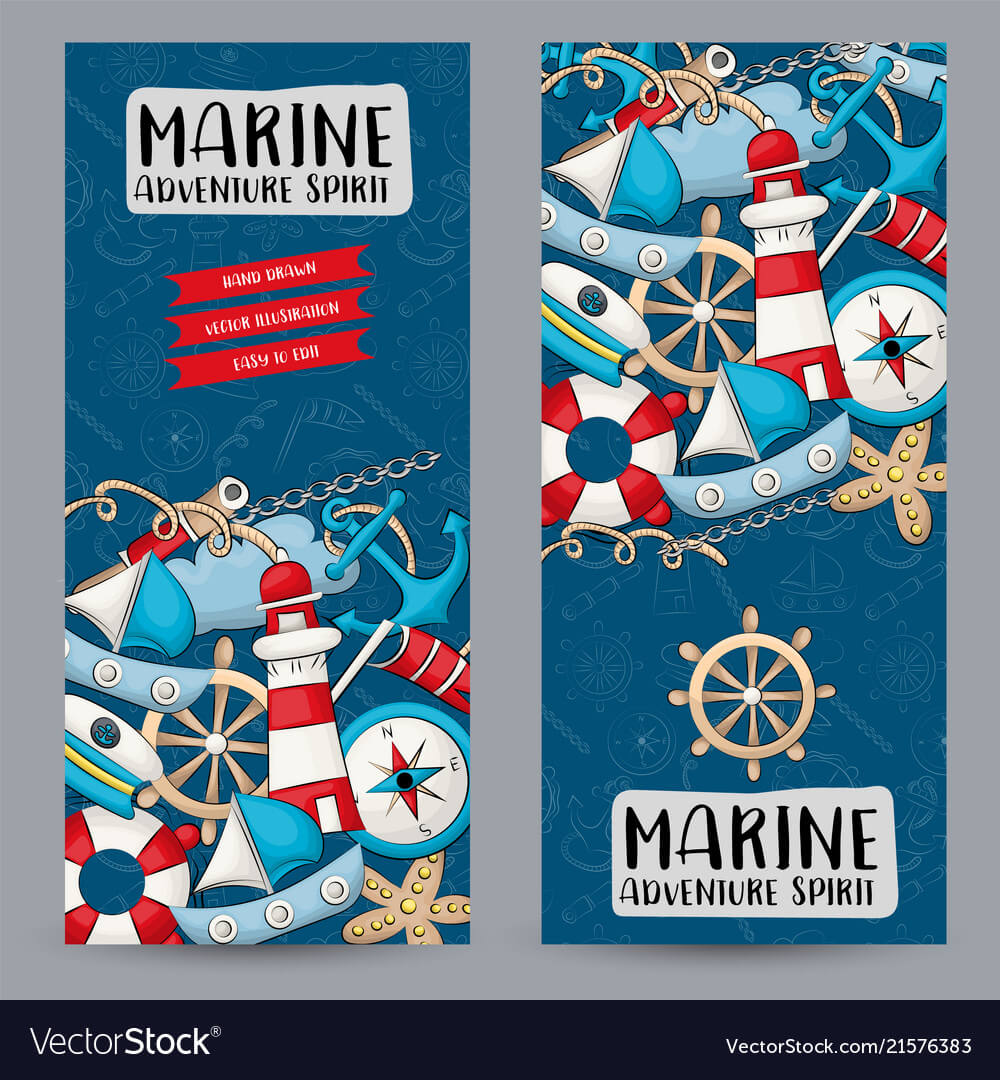 Marine Nautical Travel Concept Vertical Banner For Nautical Banner Template