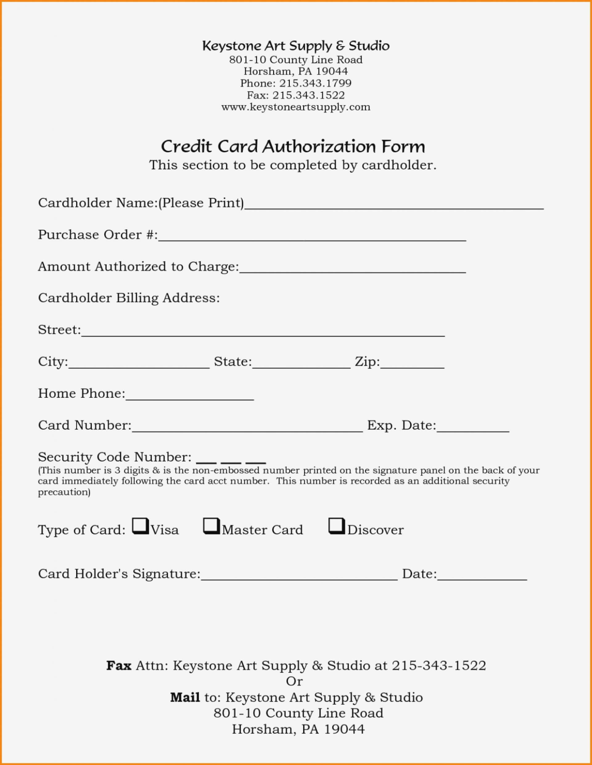 Marvelous Credit Card Authorization Form Template Microsoft For Credit Card On File Form Templates