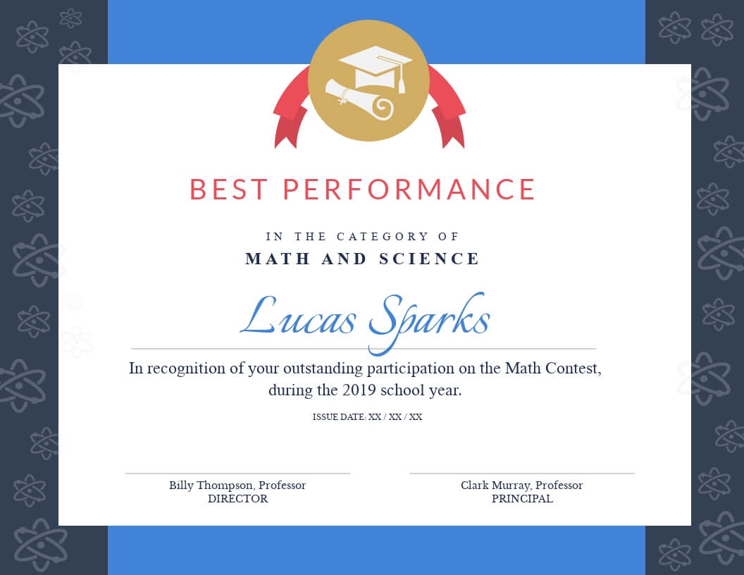 Math Contest – Certificate Template – Visme Inside Math Certificate Template