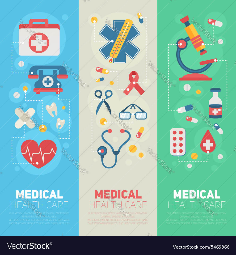 Medical Banners Templates In Trendy Flat Style Intended For Medical Banner Template