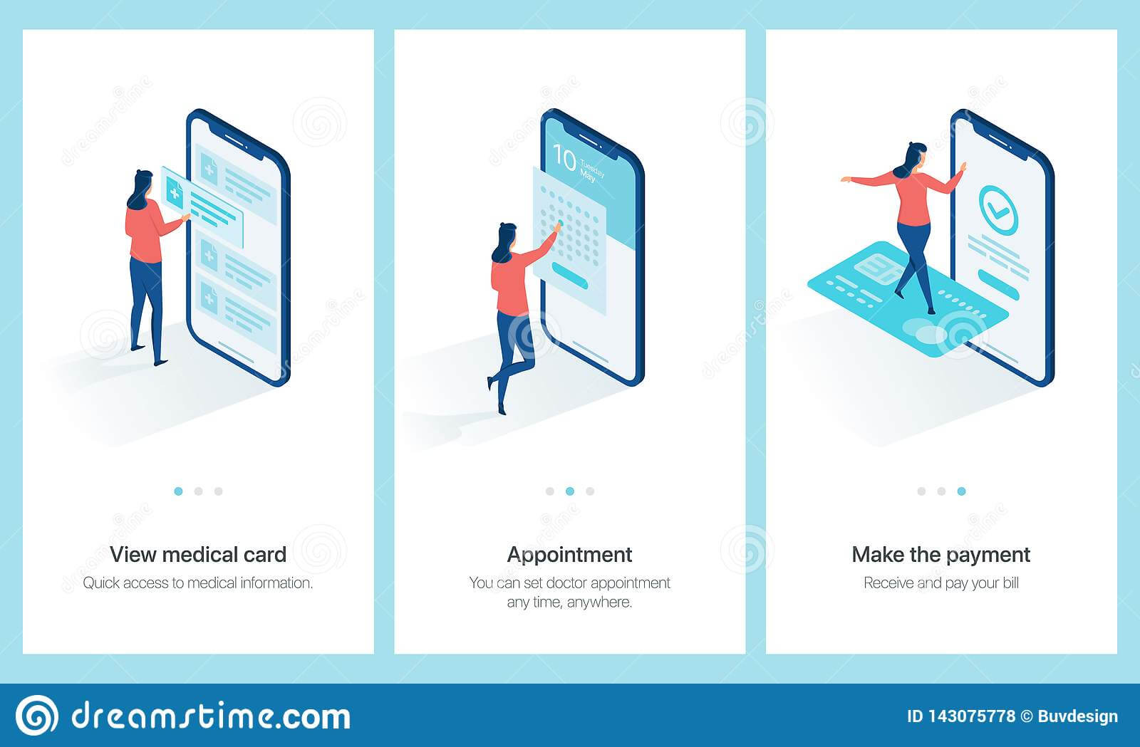 Medical Centre Concept Onboarding. Stock Vector With Regard To Medical Appointment Card Template Free