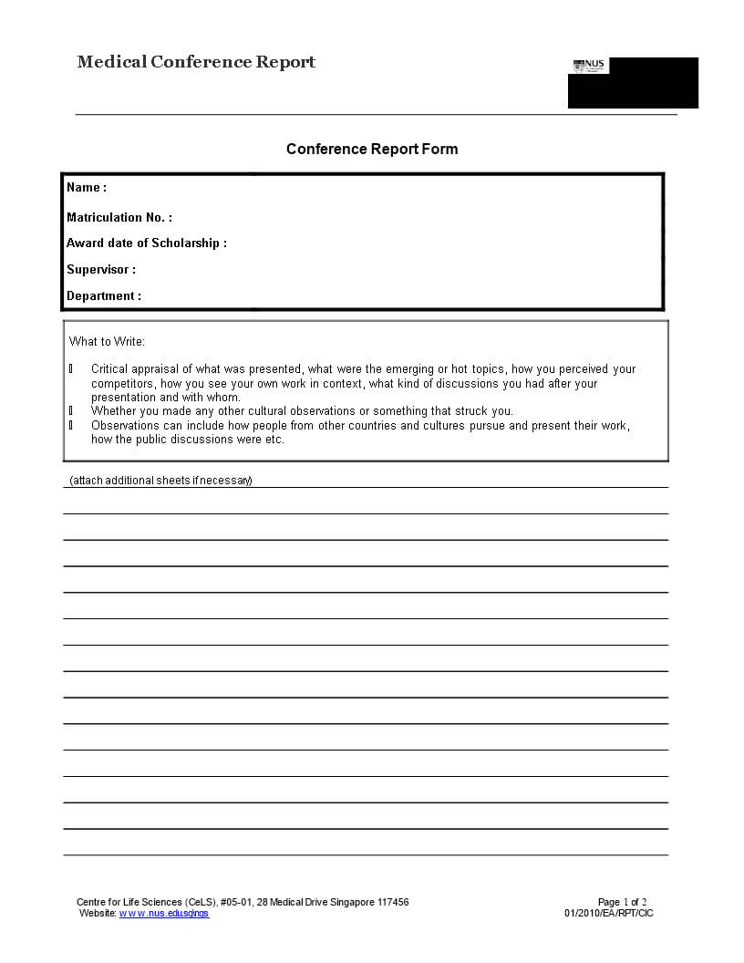 Medical Conference Report | Templates At Inside Conference Report Template
