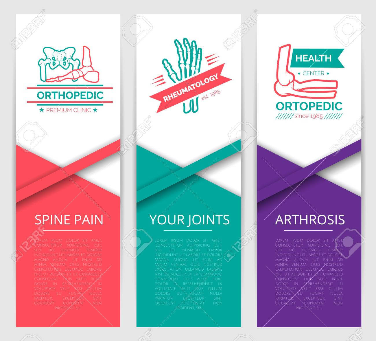 Medical Diagnostic Clinic Banner Template. Orthopedics And Rheumatology.. Within Medical Banner Template