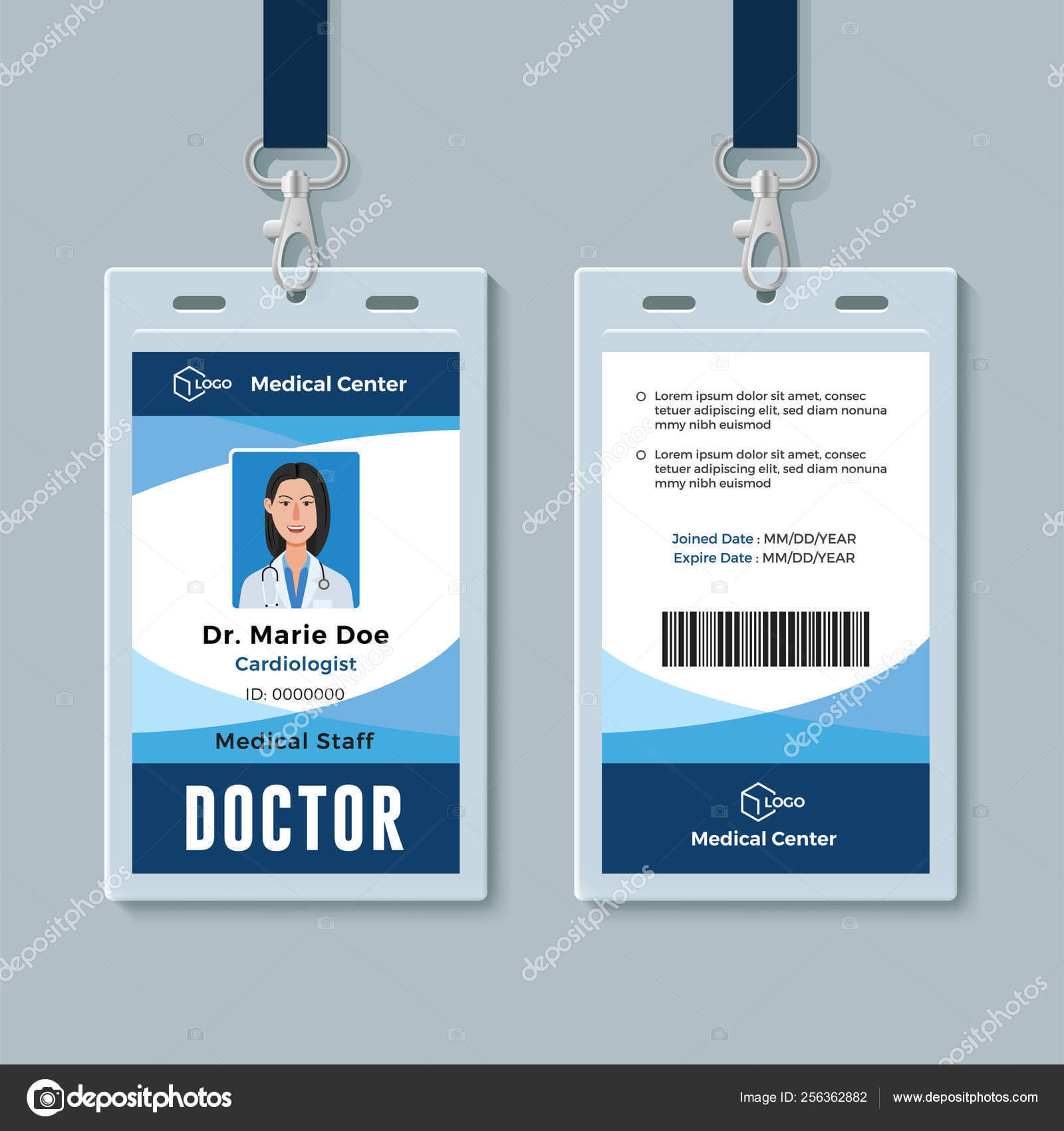 Medical Id Cards Template | Doctor Id Badge. Medical In Doctor Id Card Template