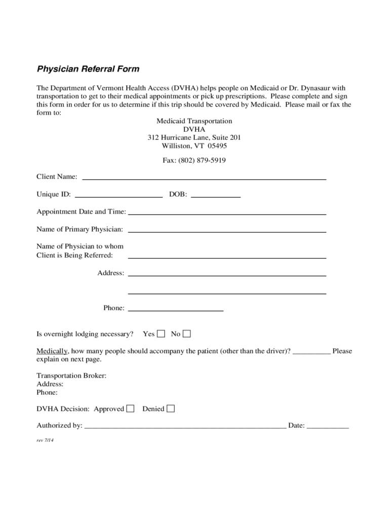 Medical Referral Form – 2 Free Templates In Pdf, Word, Excel Regarding Referral Certificate Template