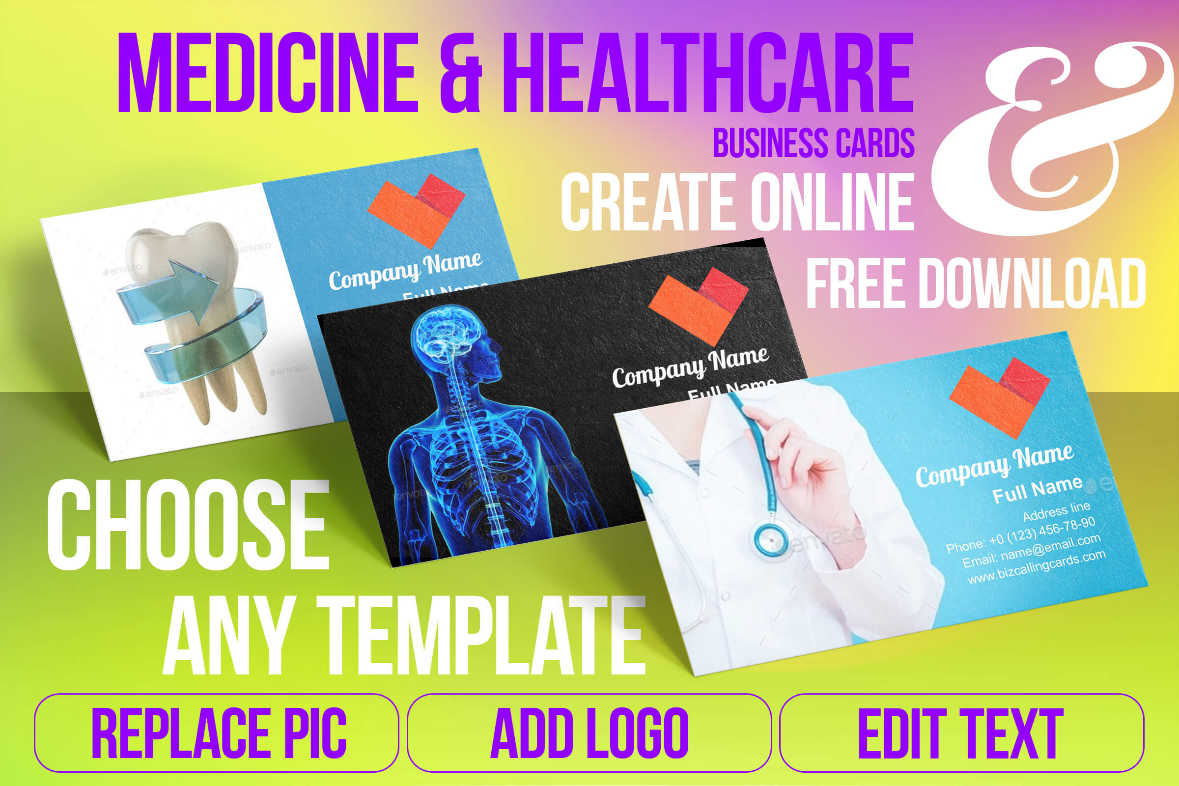 Medicine & Healthcare Business Card Samples For Create Within Medical Business Cards Templates Free