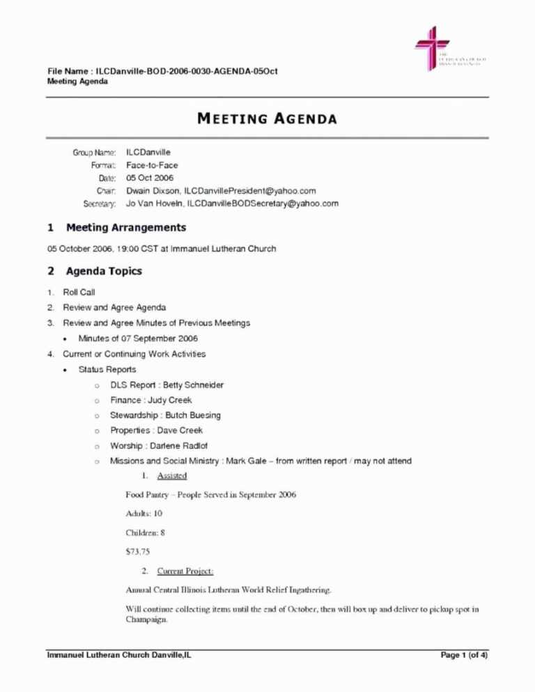 Free Meeting Agenda Templates For Word Professional Template