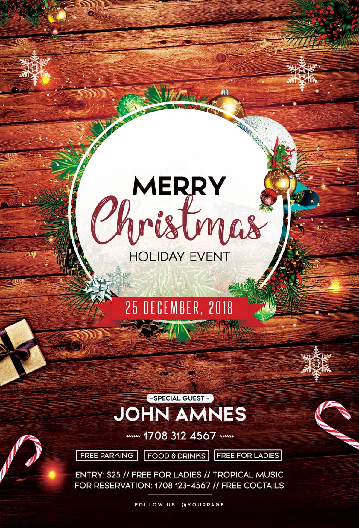 Merry Christmas 2018 – Free Psd Flyer Template – Free Psd Inside Christmas Brochure Templates Free