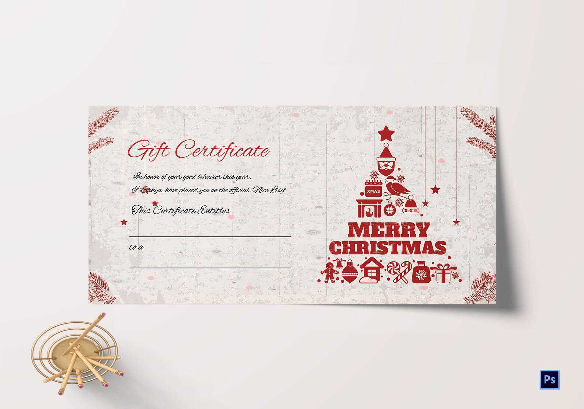 Merry Christmas Gift Certificate Within Merry Christmas Gift Certificate Templates