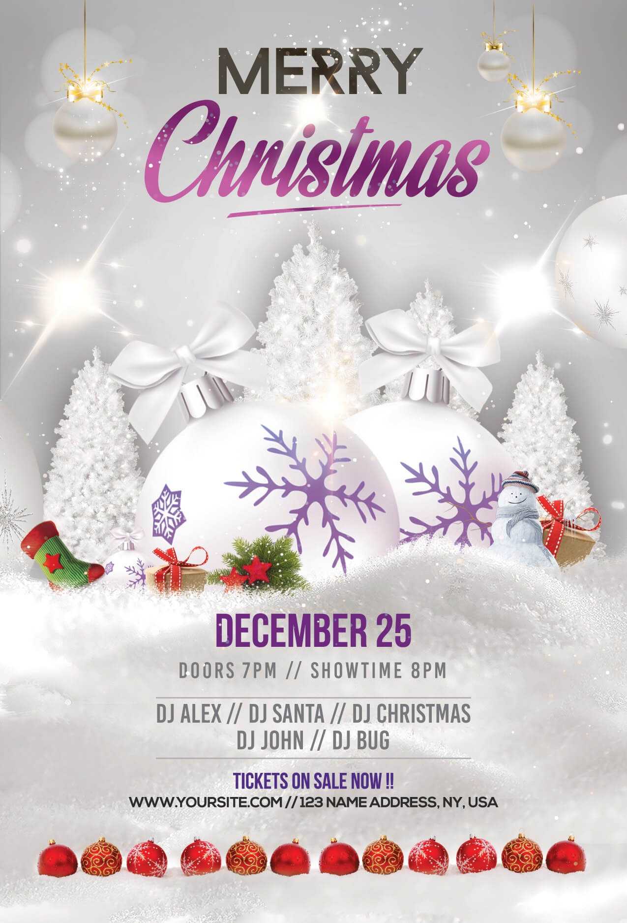 Merry Christmas & Holiday Free Psd Flyer Template - Free Psd Inside Christmas Brochure Templates Free