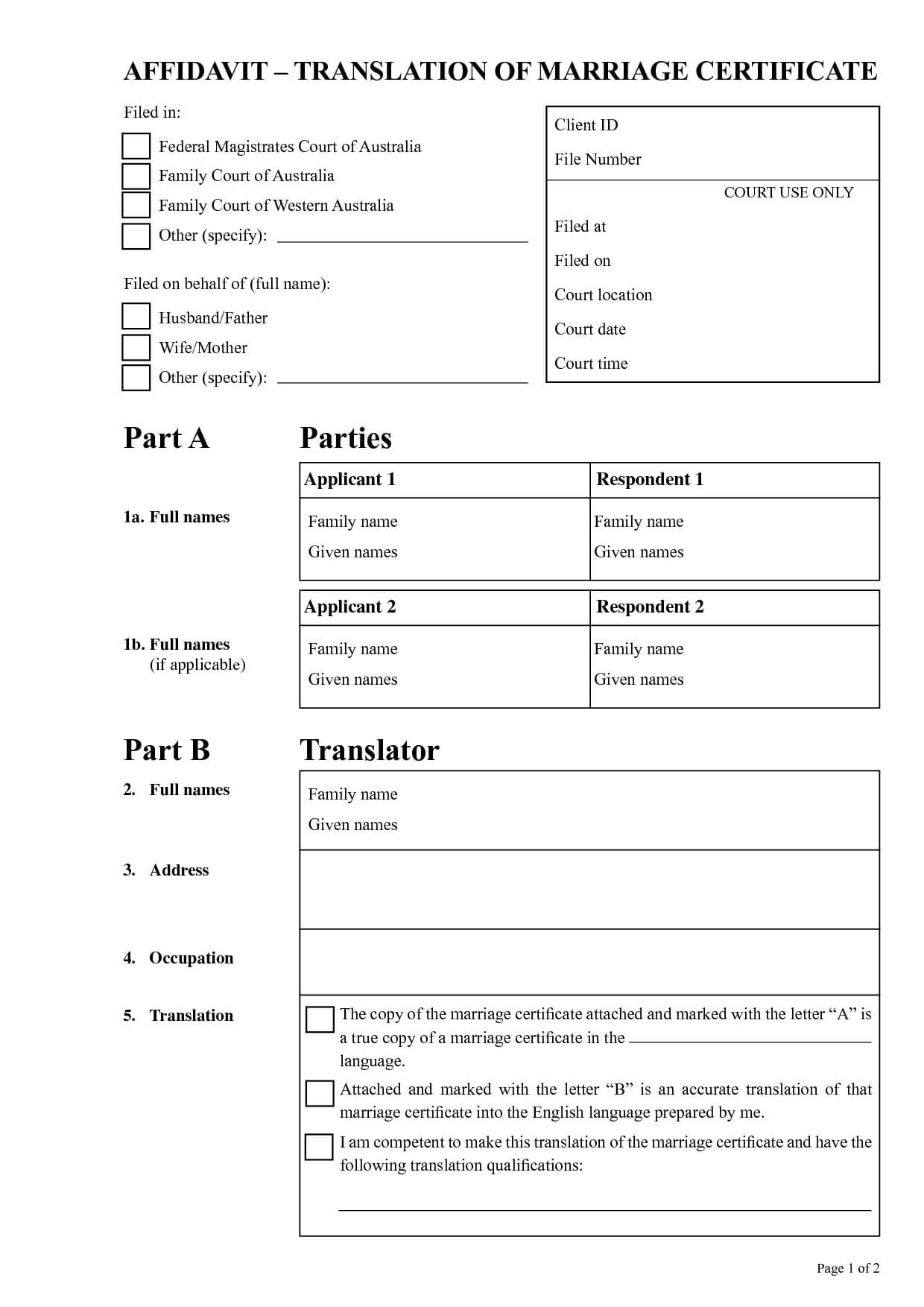 Mexican Birth Certificate Translations Marriage Template Regarding Marriage Certificate Translation Template
