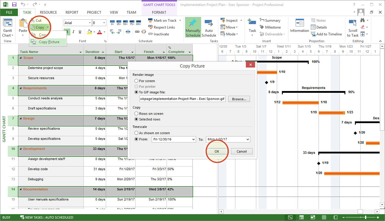 Microsoft Project Gantt Chart Tutorial + Template + Export With Ms Project 2013 Report Templates