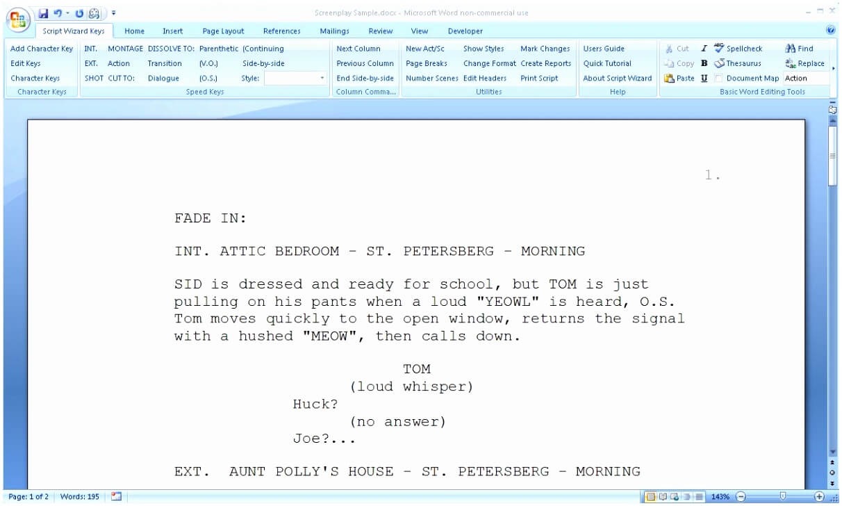 Microsoft Word Screenplay Template Inside Microsoft Word Screenplay Template