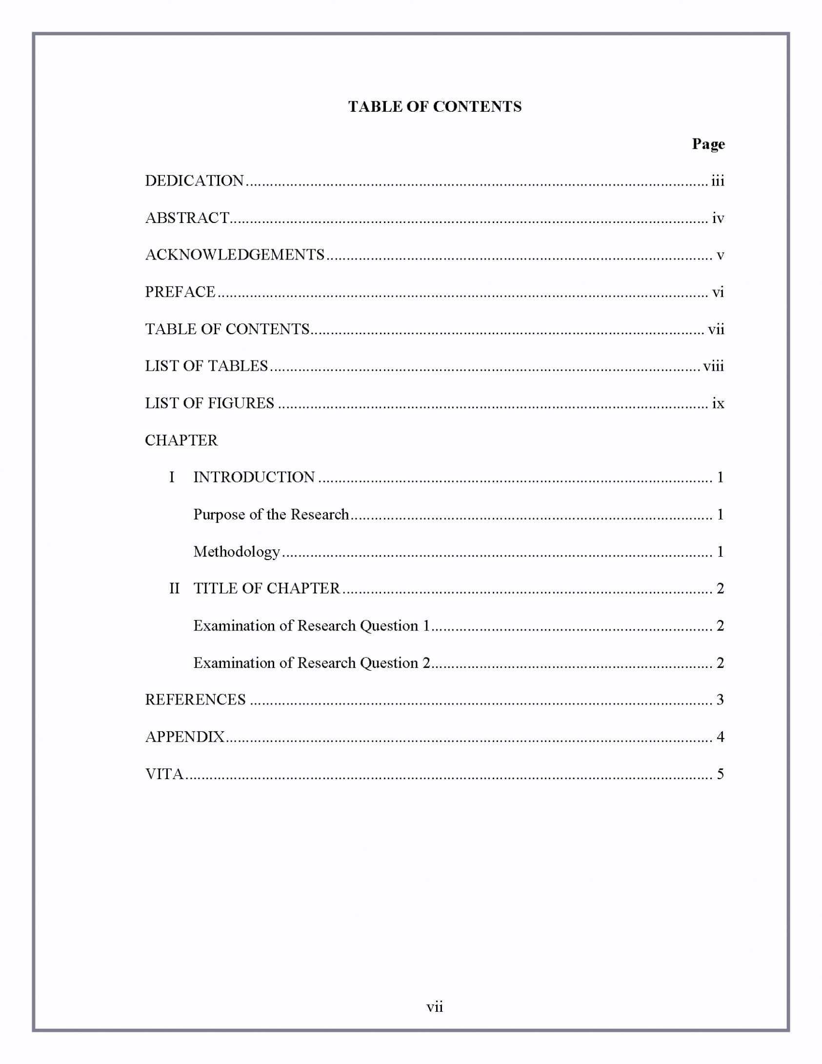 Microsoft Word Table Of Contents Template Blank In Microsoft Word Table Of Contents Template